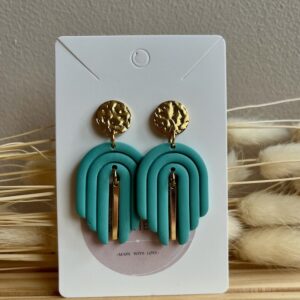 Lara - Blauw/groen (gouden afwerking)