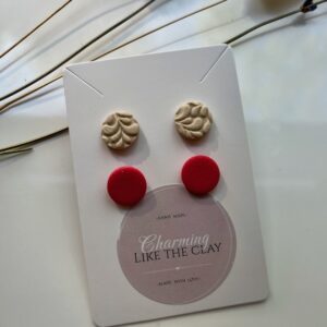 Studs - Beige/rood