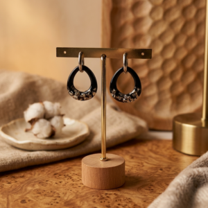 Noa - Zwart (zilver afwerking